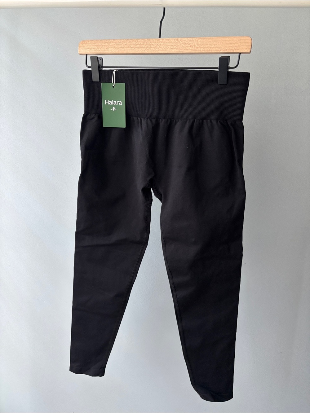 HALARA Black Ribbed-Waist Leggings - Three Pairs